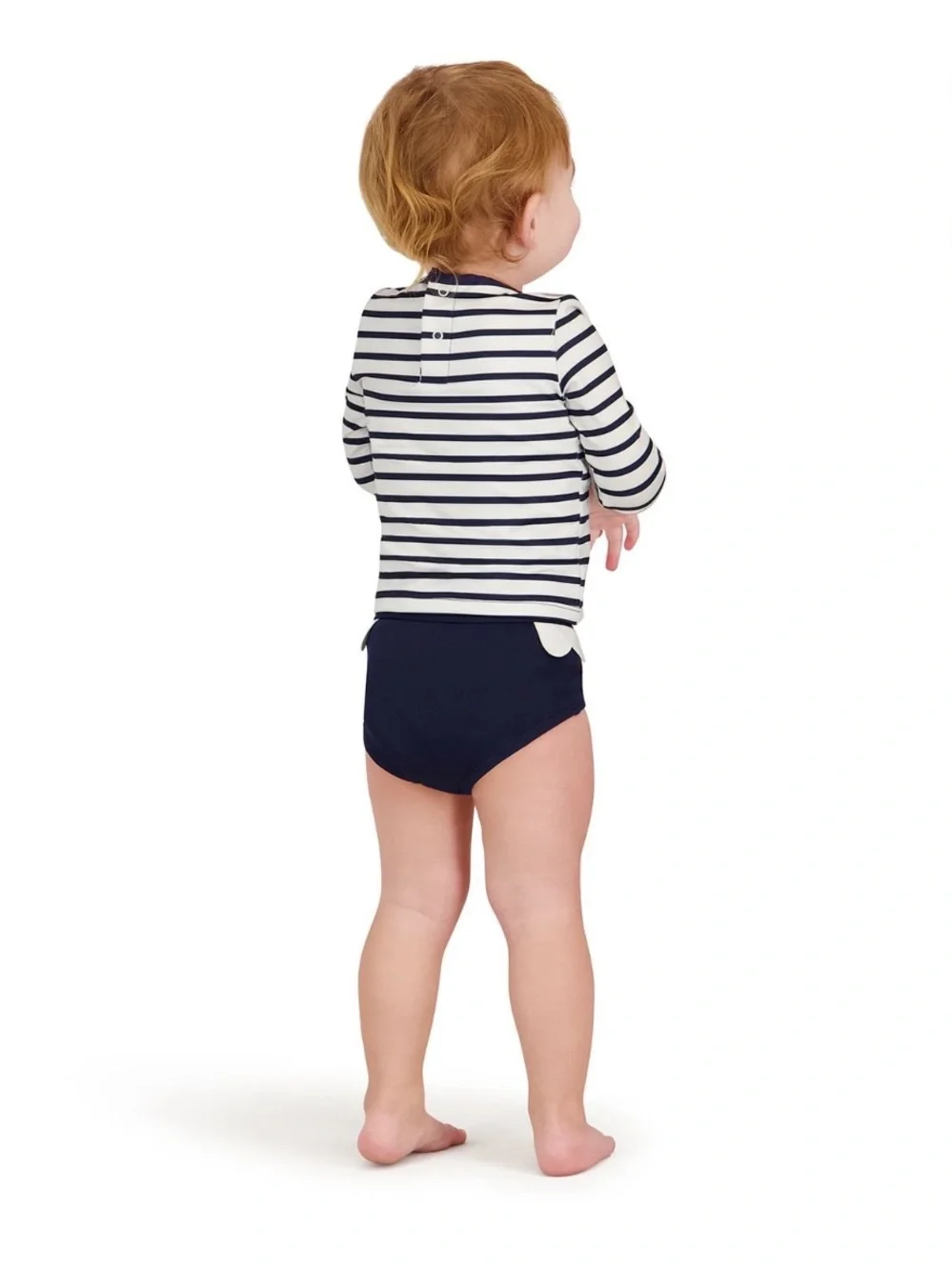 NWT Sperry Baby Rash Guard Swimsuit Set 6 Months Navy Stripe UPF 50+